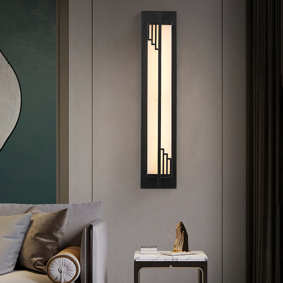 New Chinese Long Strip Alabaster Wall Lamp