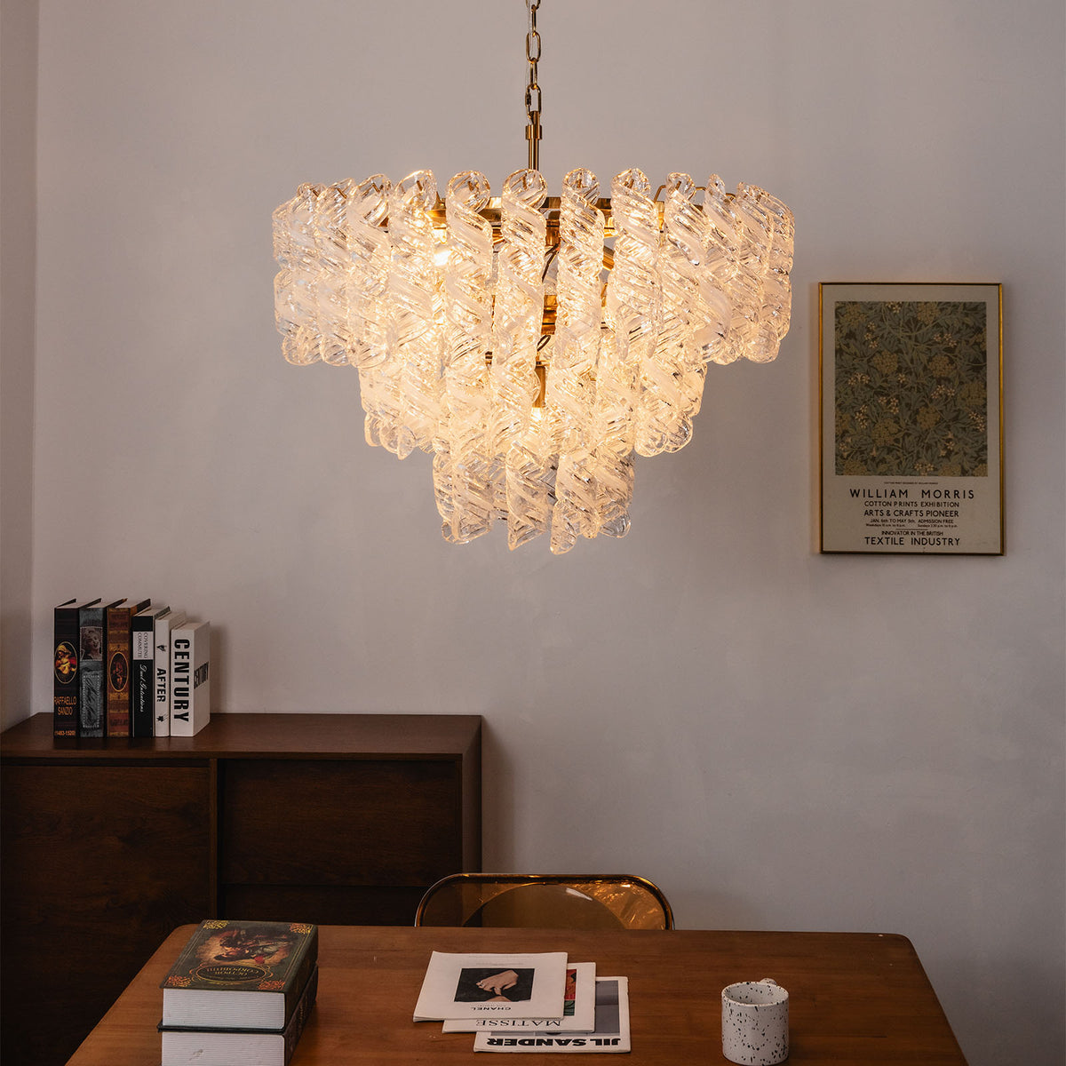 Noeline Tiered Textured Glass Chandelier