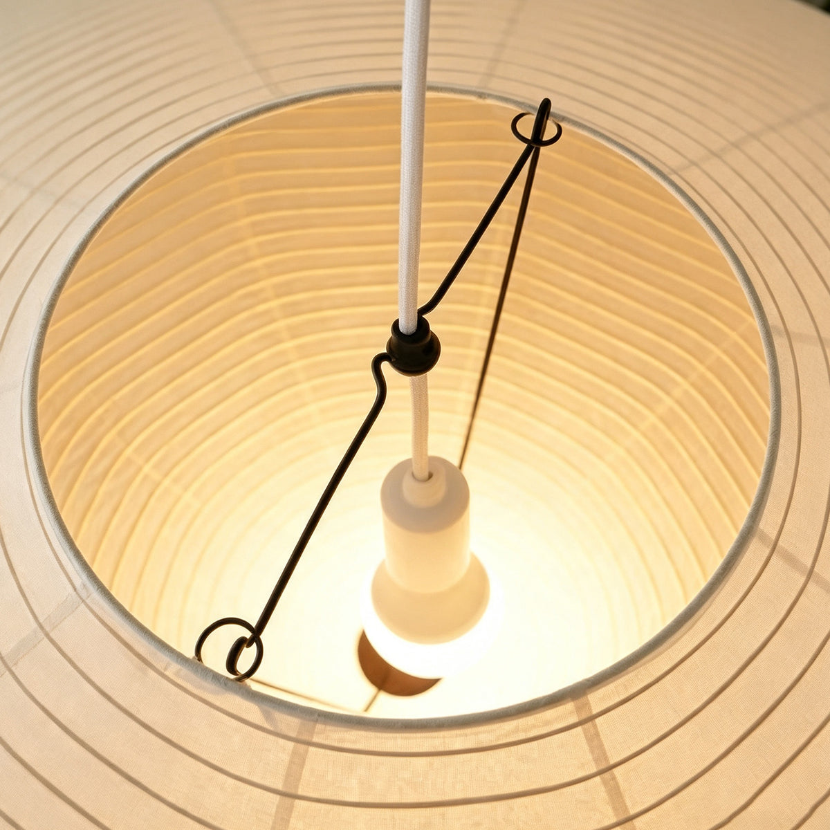 Odile Ribbed Paper Dome Pendant Light - view 23 | Severn Lighting