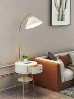 Pleated Drawer Floor Lamp