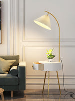 Pleated Drawer Floor Lamp