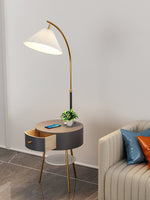 Pleated Drawer Floor Lamp