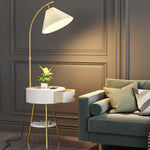 Pleated Drawer Floor Lamp