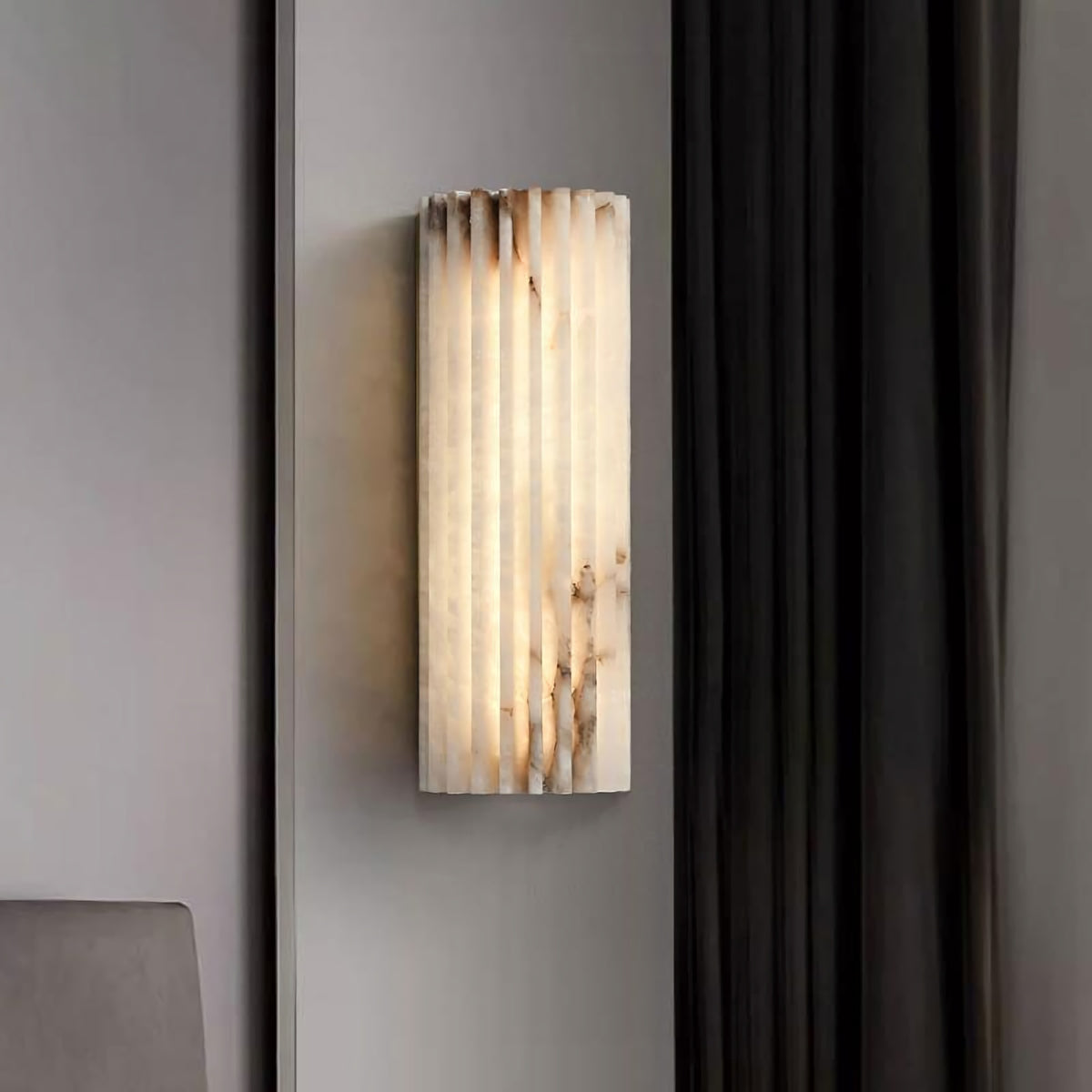 Ribbed Vertical Resin Wall Light