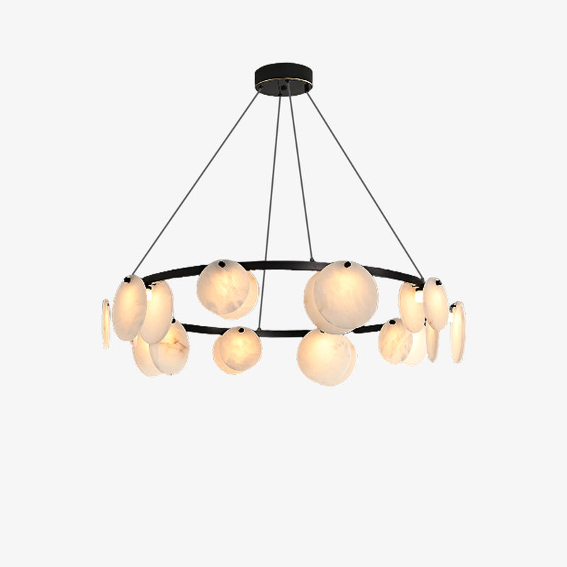 Round Branch Circle Alabaster Chandelier