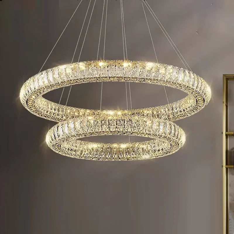 Round Ring Crystal Chandelier