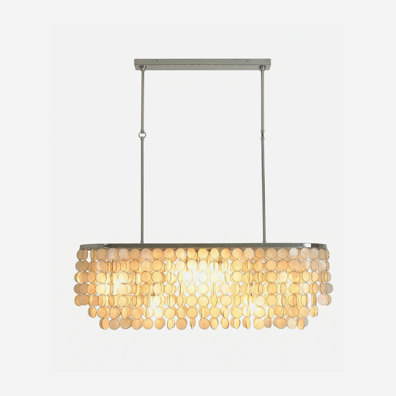 Sirena Capiz Elongated Linear Chandelier