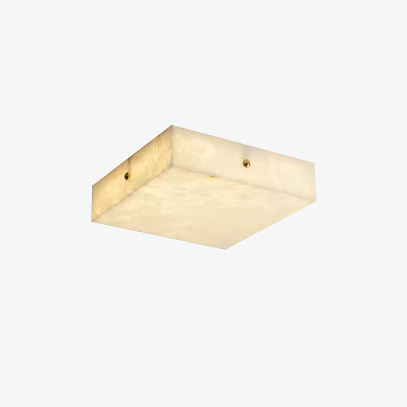 Square Flushmount Alabaster Ceiling Light