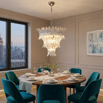 Talmonde Clear Glass Palm Leaf Tiered Chandelier