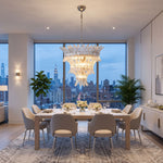 Talmonde Clear Glass Palm Leaf Tiered Chandelier
