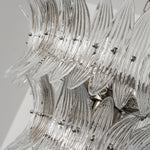 Talmonde Clear Glass Palm Leaf Tiered Chandelier