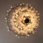 Talmonde Clear Glass Palm Leaf Tiered Chandelier