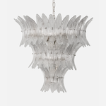 Talmonde Clear Glass Palm Leaf Tiered Chandelier