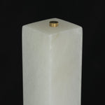Trelune Column Floor Lamp | Alabaster and Brass | Top-down close-up of square column with brass top finial | Severn Lighting