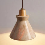 Vintage Conical Travertine Pendant Lamp