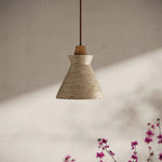 Vintage Conical Travertine Pendant Lamp