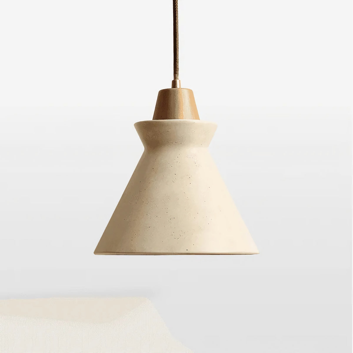 Vintage Conical Travertine Pendant Lamp