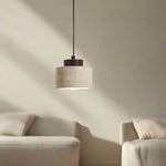Vintage Cylindrical Travertine Pendant Light