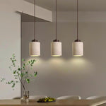 Vintage Cylindrical Travertine Pendant Light