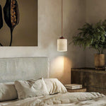 Vintage Cylindrical Travertine Pendant Light