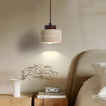 Vintage Cylindrical Travertine Pendant Light