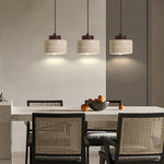 Vintage Cylindrical Travertine Pendant Light