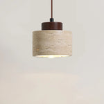 Vintage Cylindrical Travertine Pendant Light