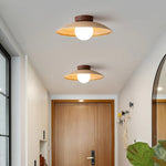 Vintage Wood Dome Ceiling Light