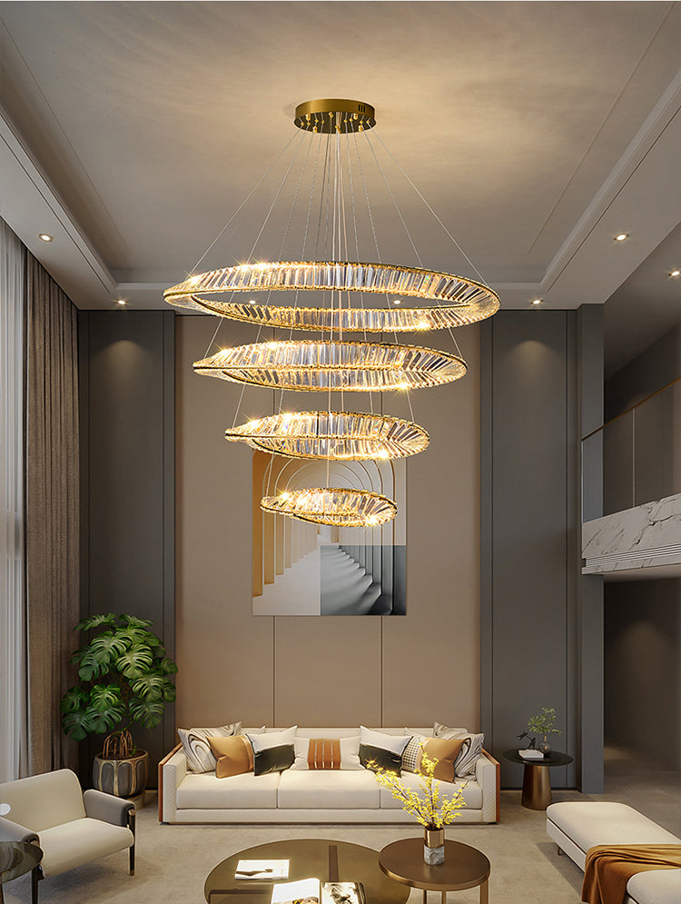 Wave Circle Crystal Chandelier