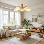 Wrenley Cream Glass Mid-Century Chandelier