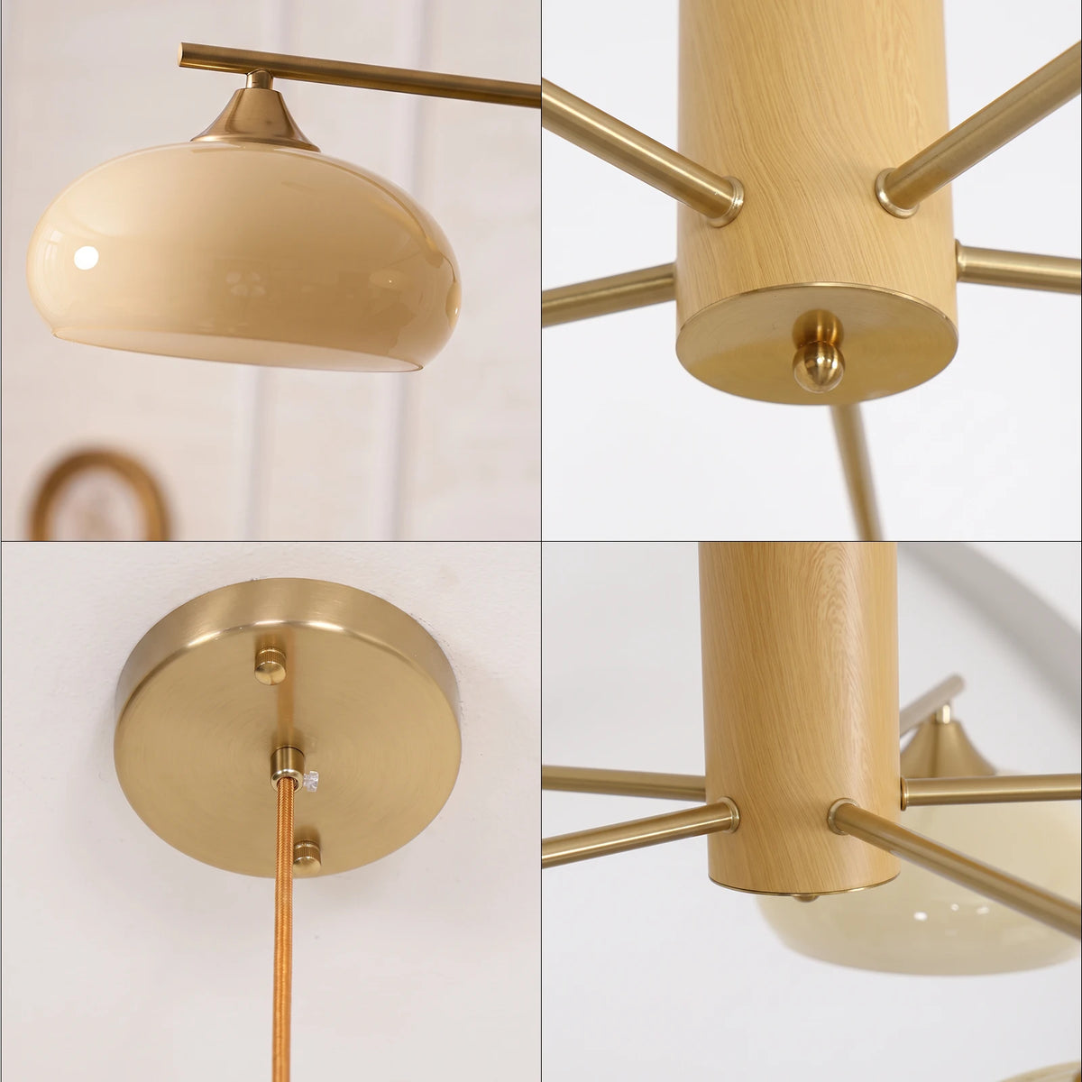 Wrenley Cream Glass Mid-Century Chandelier
