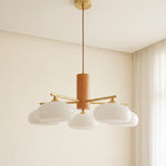 Wrenley Cream Glass Mid-Century Chandelier