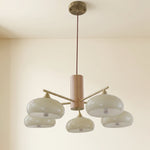 Wrenley Cream Glass Mid-Century Chandelier
