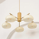 Wrenley Cream Glass Mid-Century Chandelier