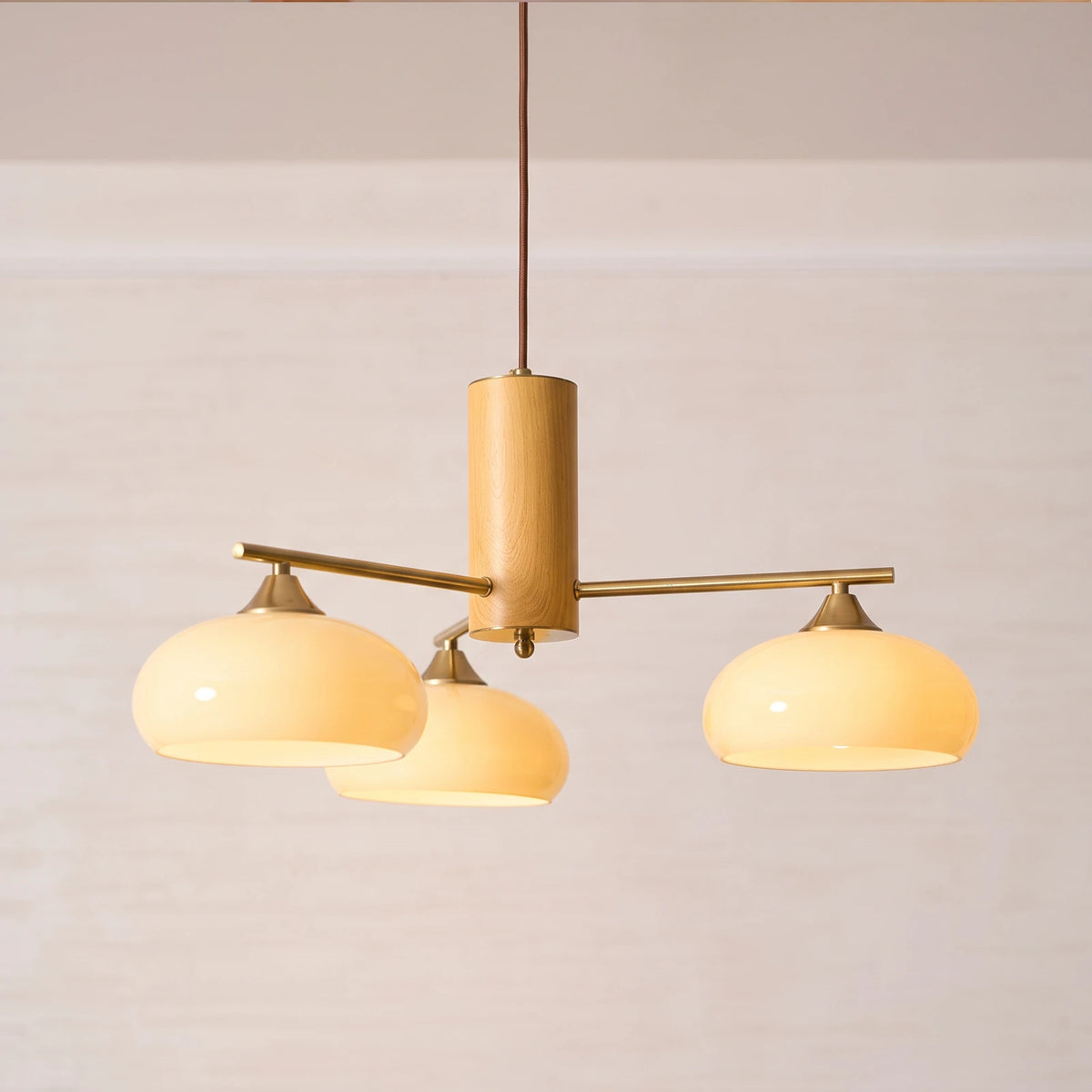 Wrenley Cream Glass Mid-Century Chandelier