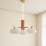 Wrenley Cream Glass Mid-Century Chandelier