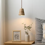 Yellow Travertine Cone Pendant Lamp