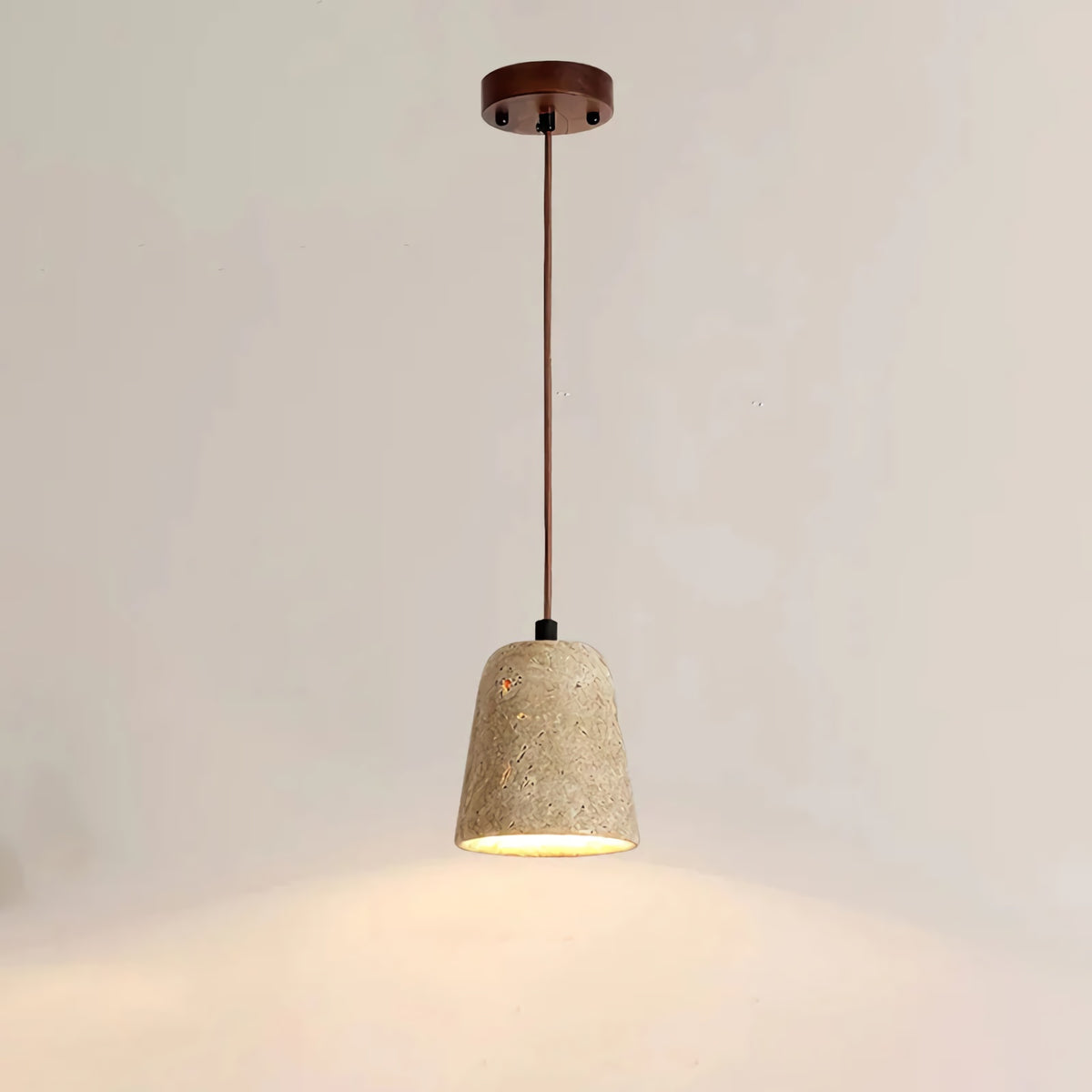 Yellow Travertine Cone Pendant Lamp