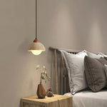 Yellow Travertine Dome Pendant Light