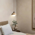 Yellow Travertine Dome Pendant Light