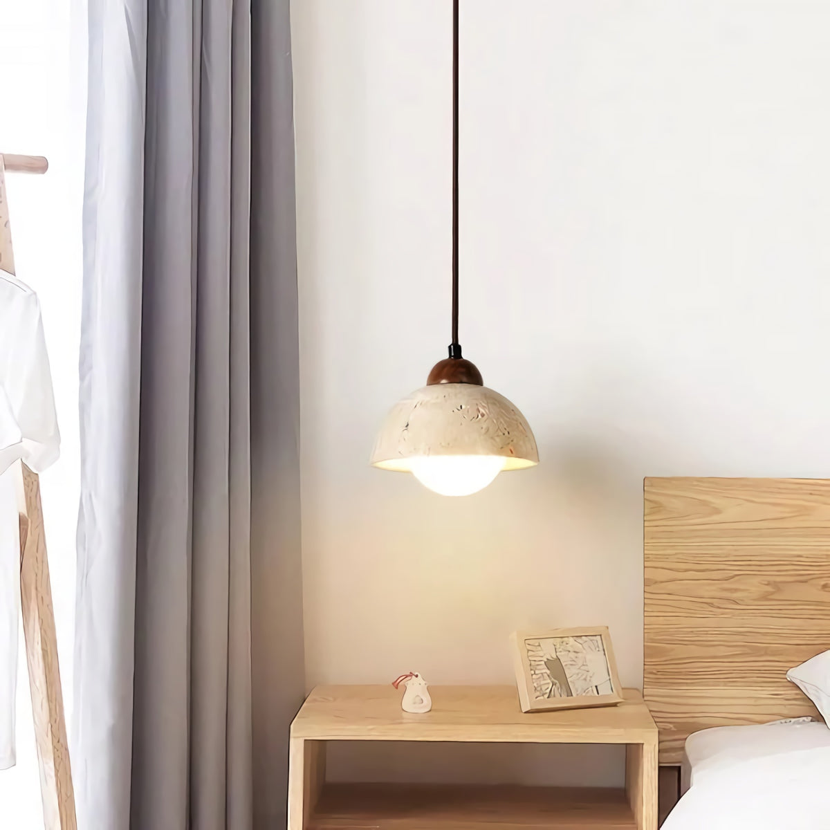 Yellow Travertine Dome Pendant Light