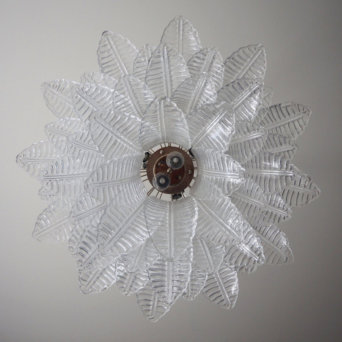 Italian Murano leaf glass chandelier