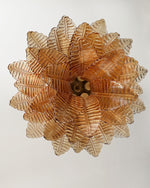 Italian Murano leaf glass chandelier