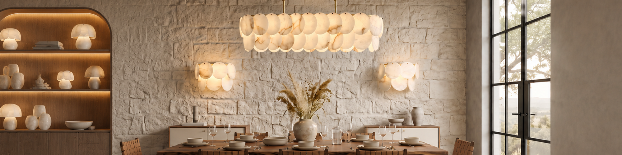 Natural Alabaster Lighting Fixtures