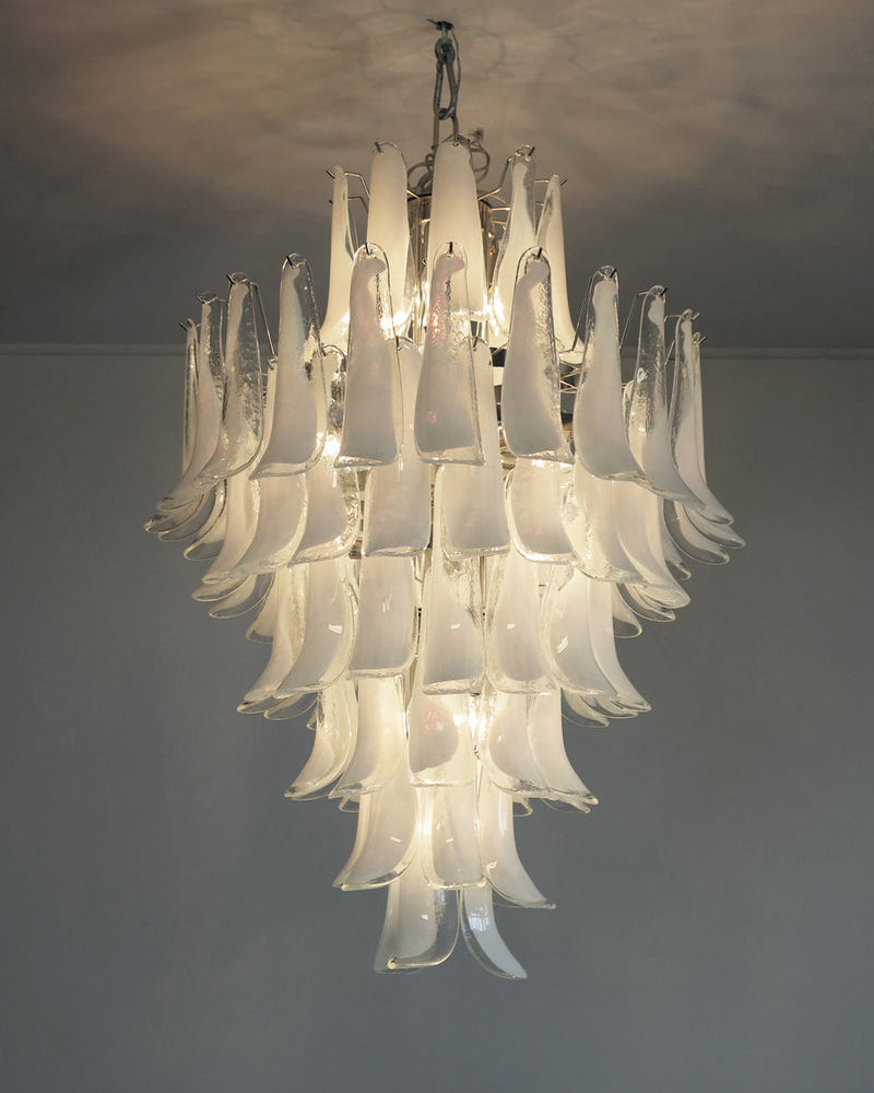 Elongated Murano hand-blown glass chandelier