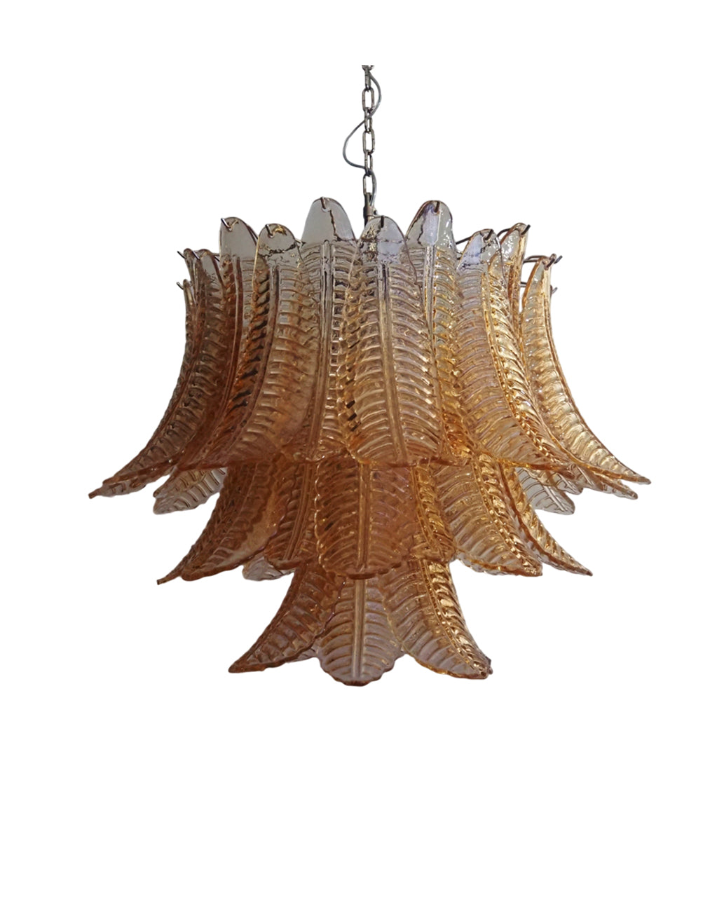 Italian Murano leaf glass chandelier