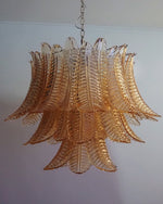 Italian Murano leaf glass chandelier