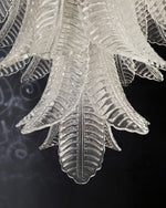 Italian Murano leaf glass chandelier