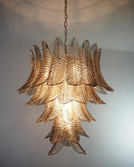 Italian Murano leaf glass chandelier