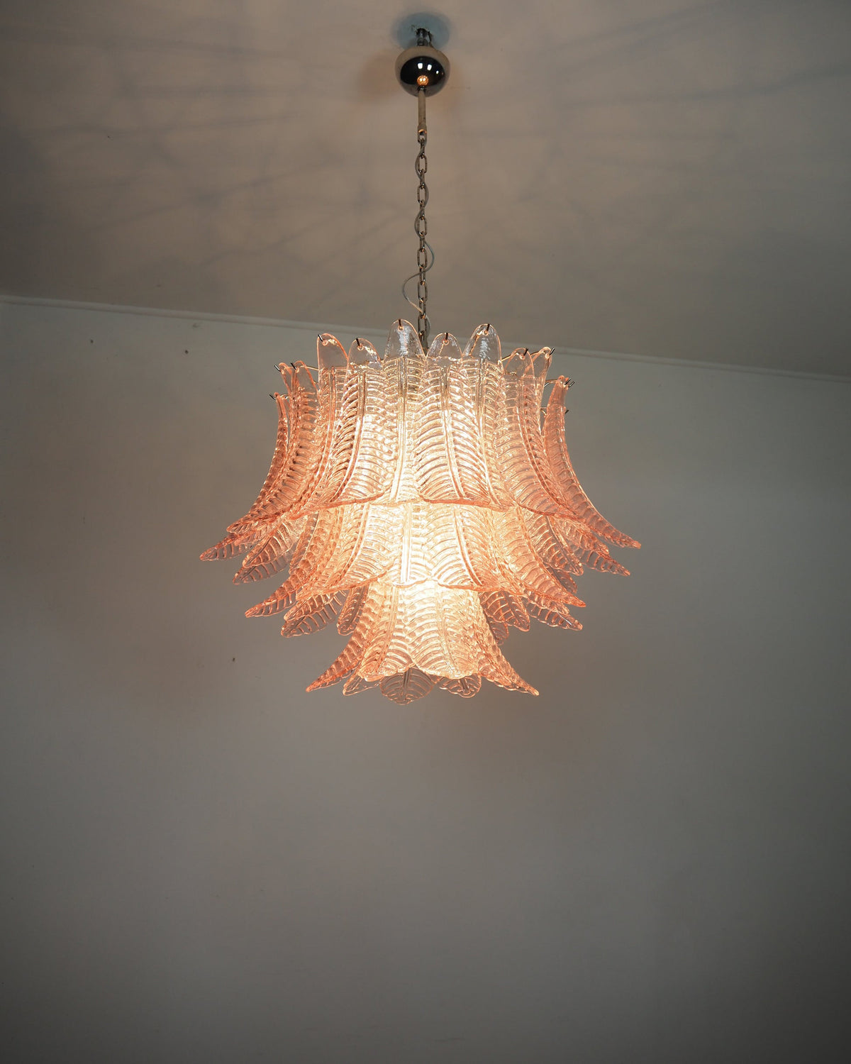 Italian Murano leaf glass chandelier